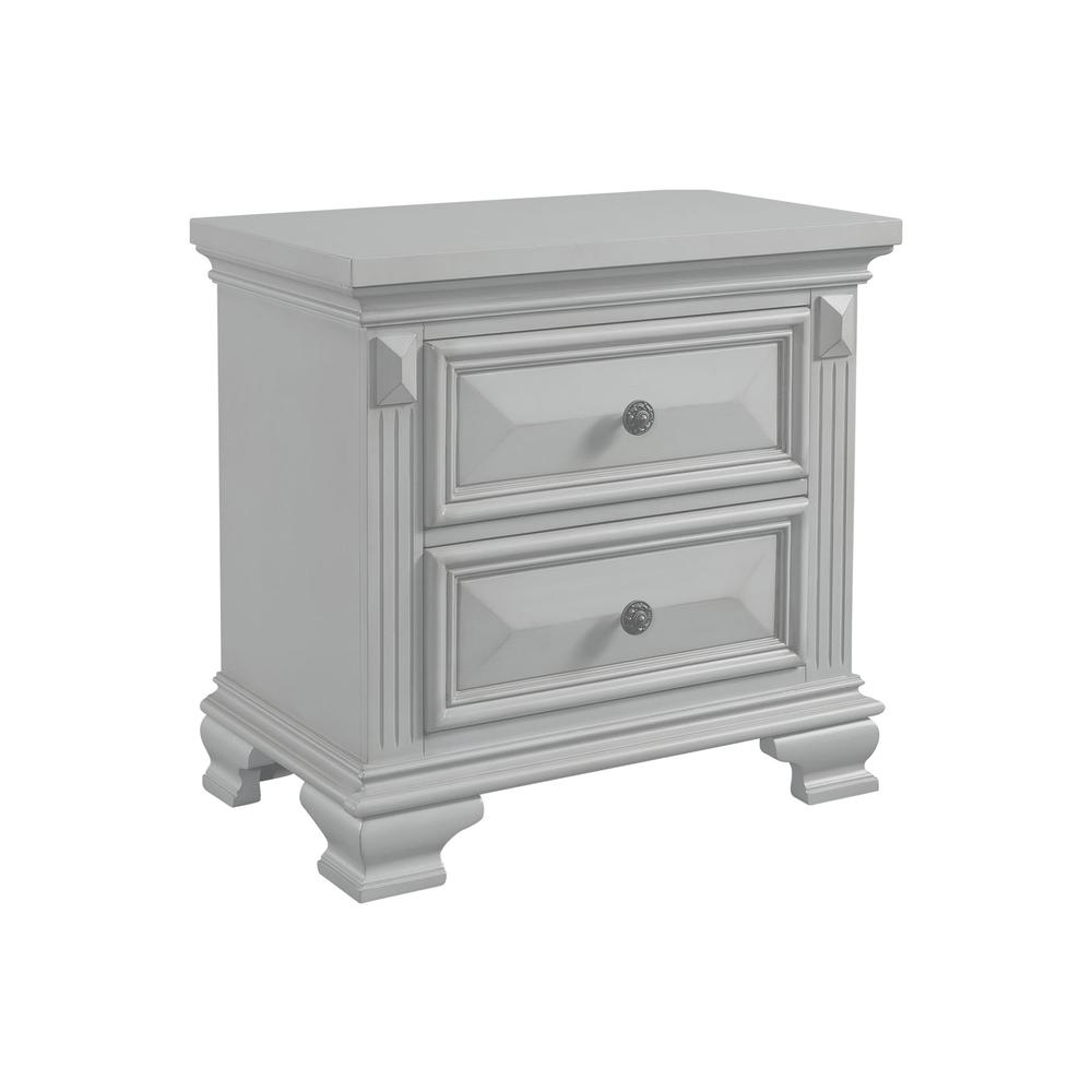 Picket House Furnishings Trent 2-Drawer Nightstand in Antique Grey. Picture 1