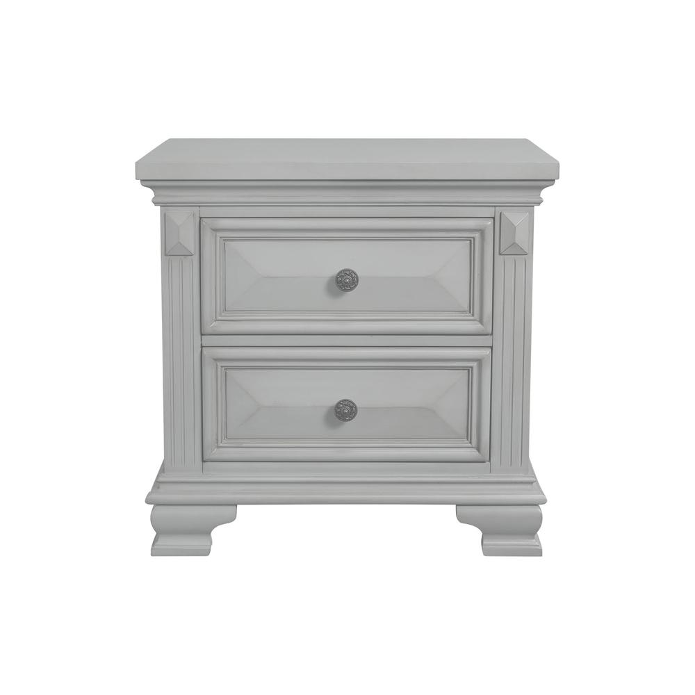 Picket House Furnishings Trent 2-Drawer Nightstand in Antique Grey. Picture 3