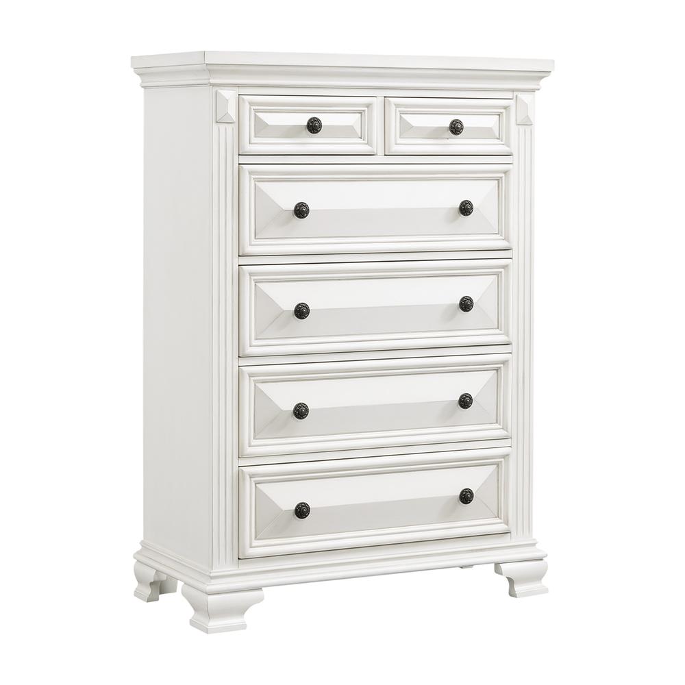 Trent 6-Drawer Chest in White. Picture 1