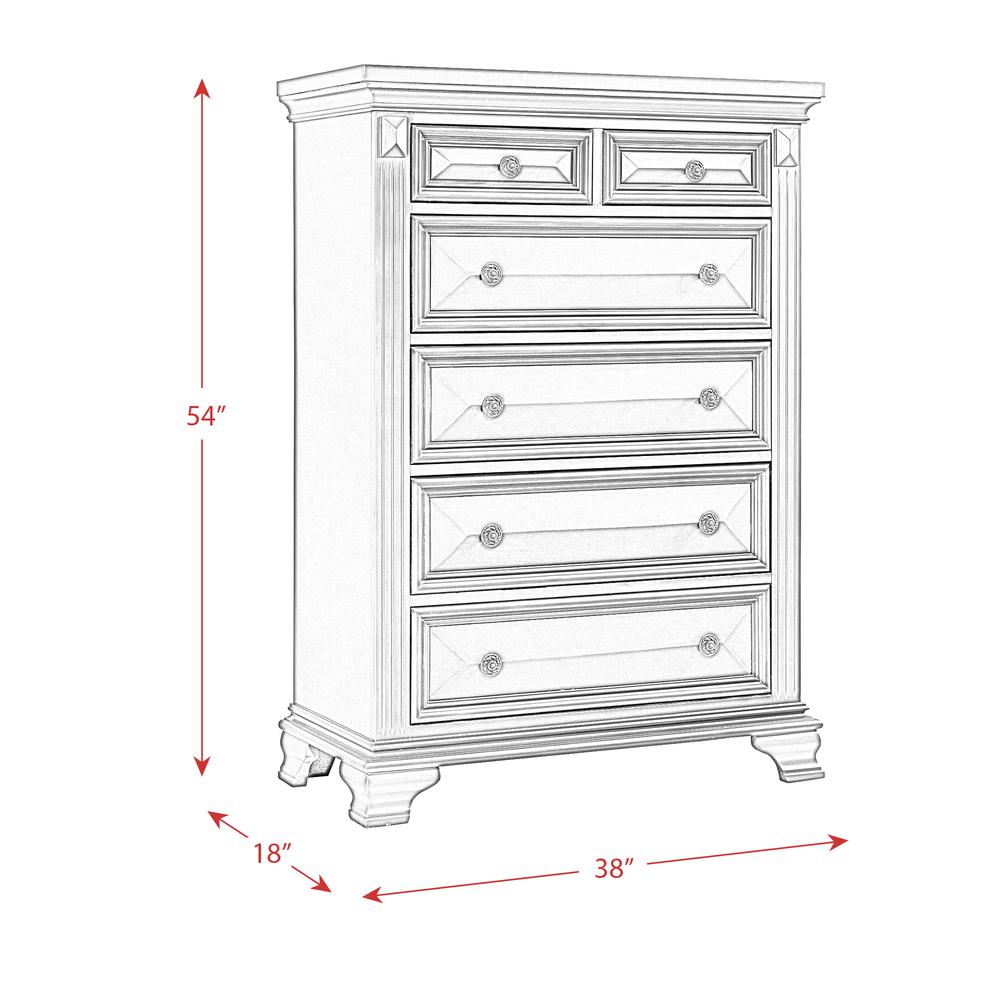 Trent 6-Drawer Chest in White. Picture 3