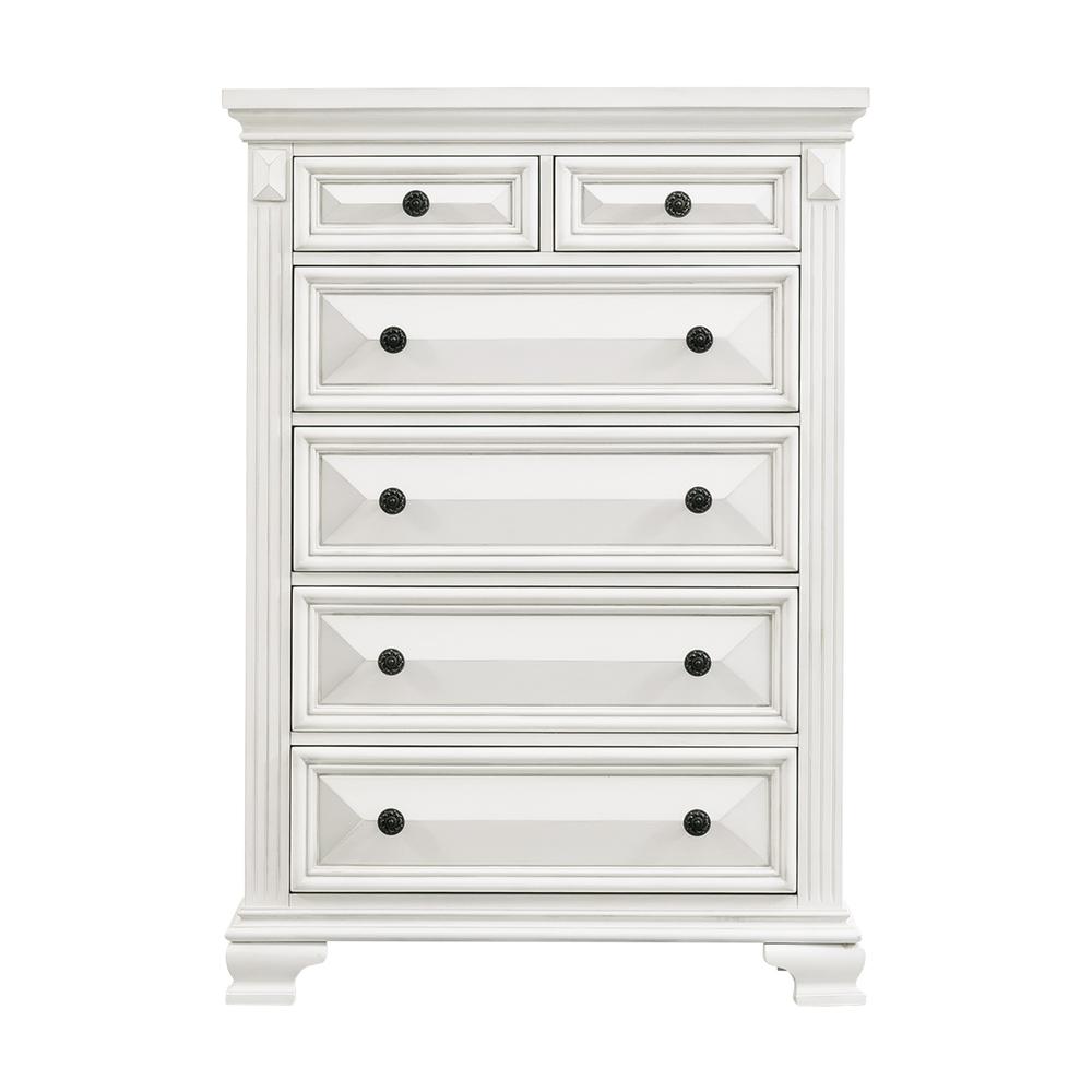 Trent 6-Drawer Chest in White. Picture 4