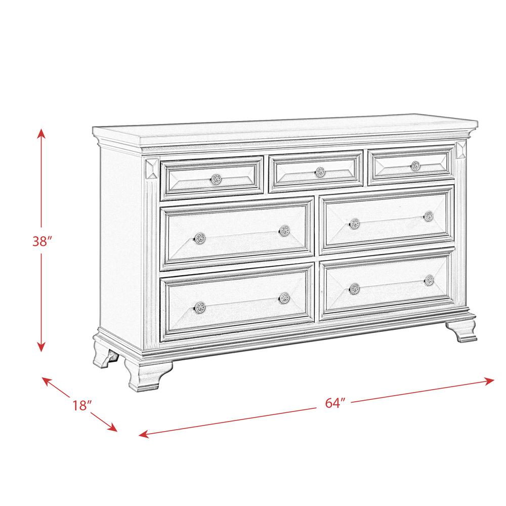 Trent 7-Drawer Dresser in White. Picture 11