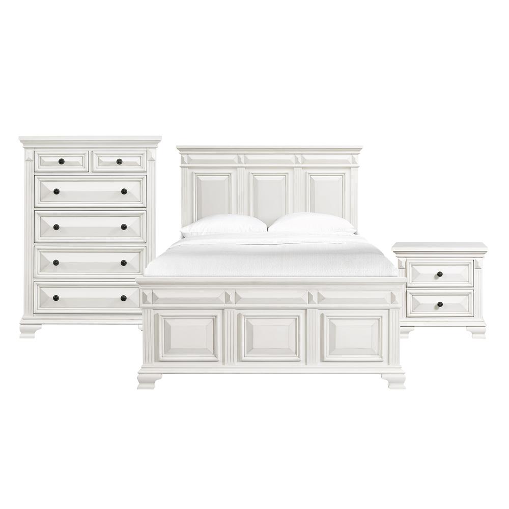 Trent King Panel Bed in White. Picture 1