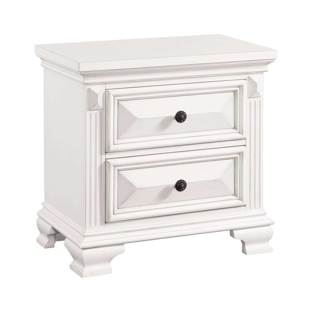 Trent 2-Drawer Nightstand in White. Picture 1