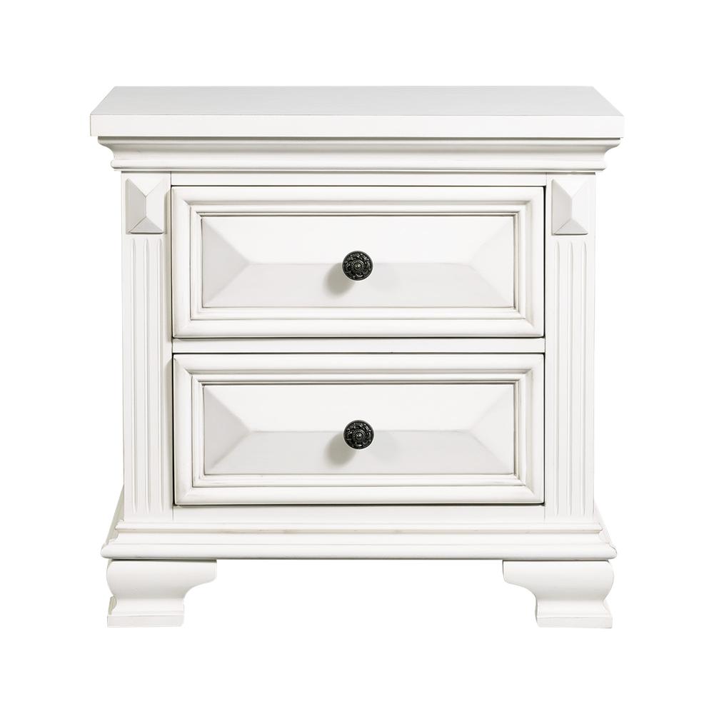 Trent 2-Drawer Nightstand in White. Picture 4