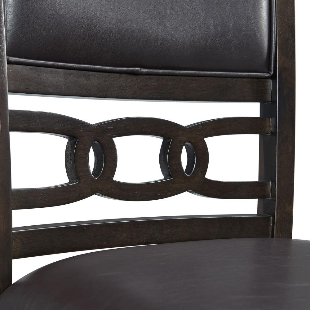 Picket House Furnishings Taylor Standard Height Faux Leather Side Chair Set in Walnut. Picture 2