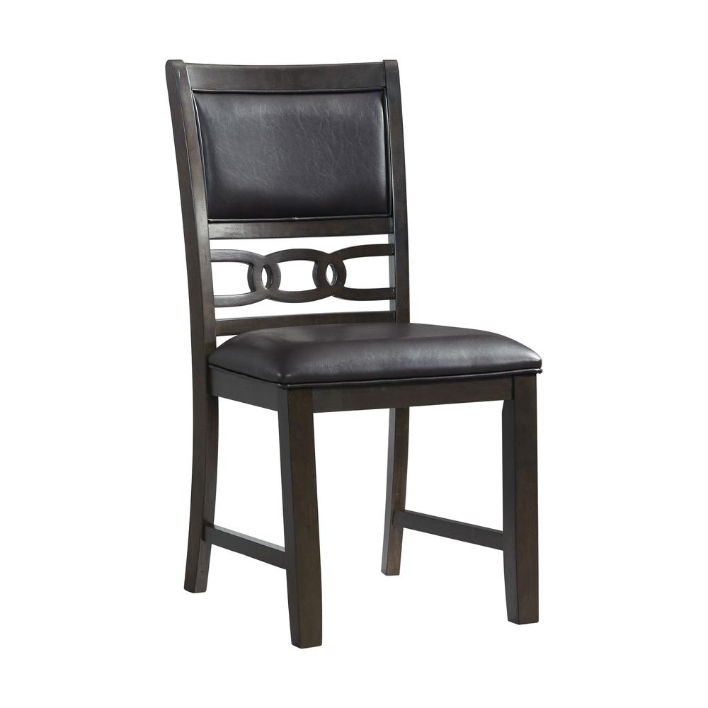 Picket House Furnishings Taylor Standard Height Faux Leather Side Chair Set in Walnut. Picture 8