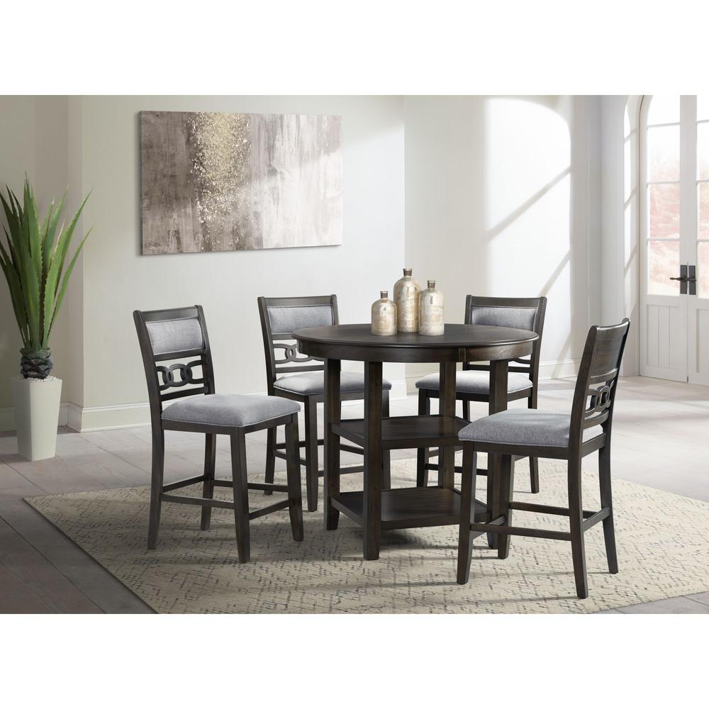 Picket House Furnishings Taylor Counter Height 5PC Dining Set-Table and Four Side Chairs in Walnut. Picture 1