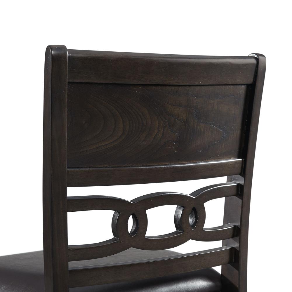 Picket House Furnishings Taylor Counter Height Faux Leather Side Chair Set in Walnut. Picture 15