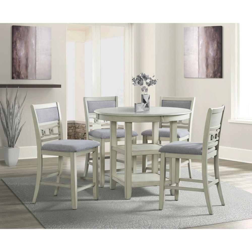 Picket House Furnishings Taylor Counter Height 5PC Dining Set-Table and Four Side Chairs in Bisque. Picture 1