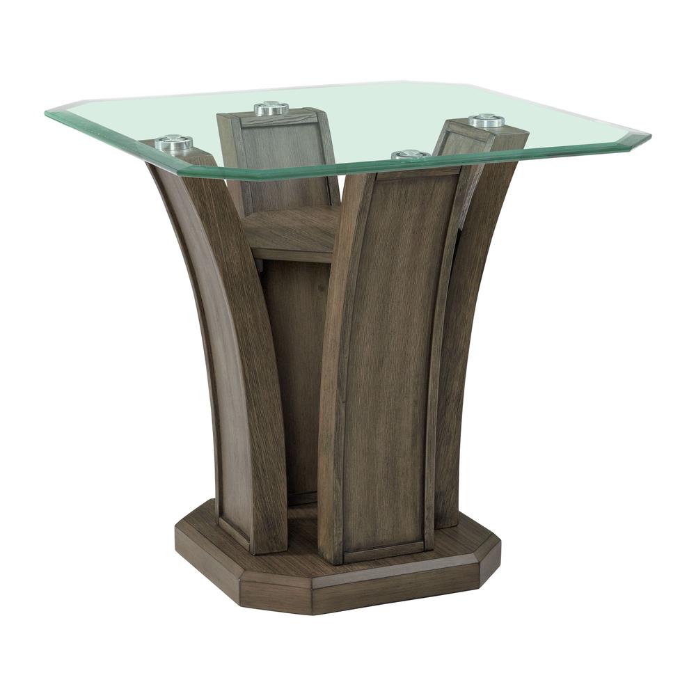 Picket House Furnishings Simms Square End Table in Grey. Picture 1