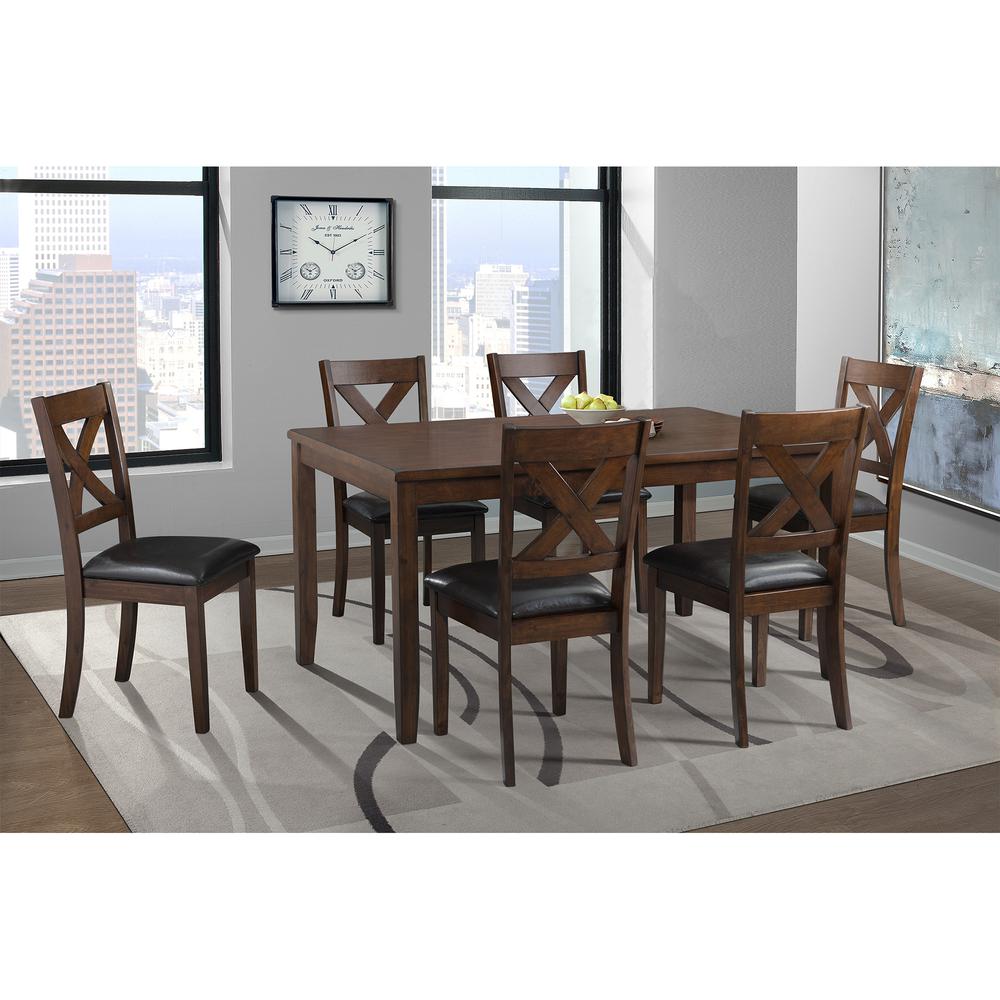 Alexa 7PC Standard Height Dining Set in Cherry. Picture 1