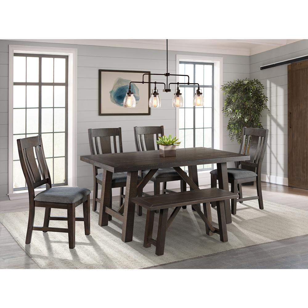 Carter 6PC Dining Set-Table, Four Chairs & Bench. Picture 1