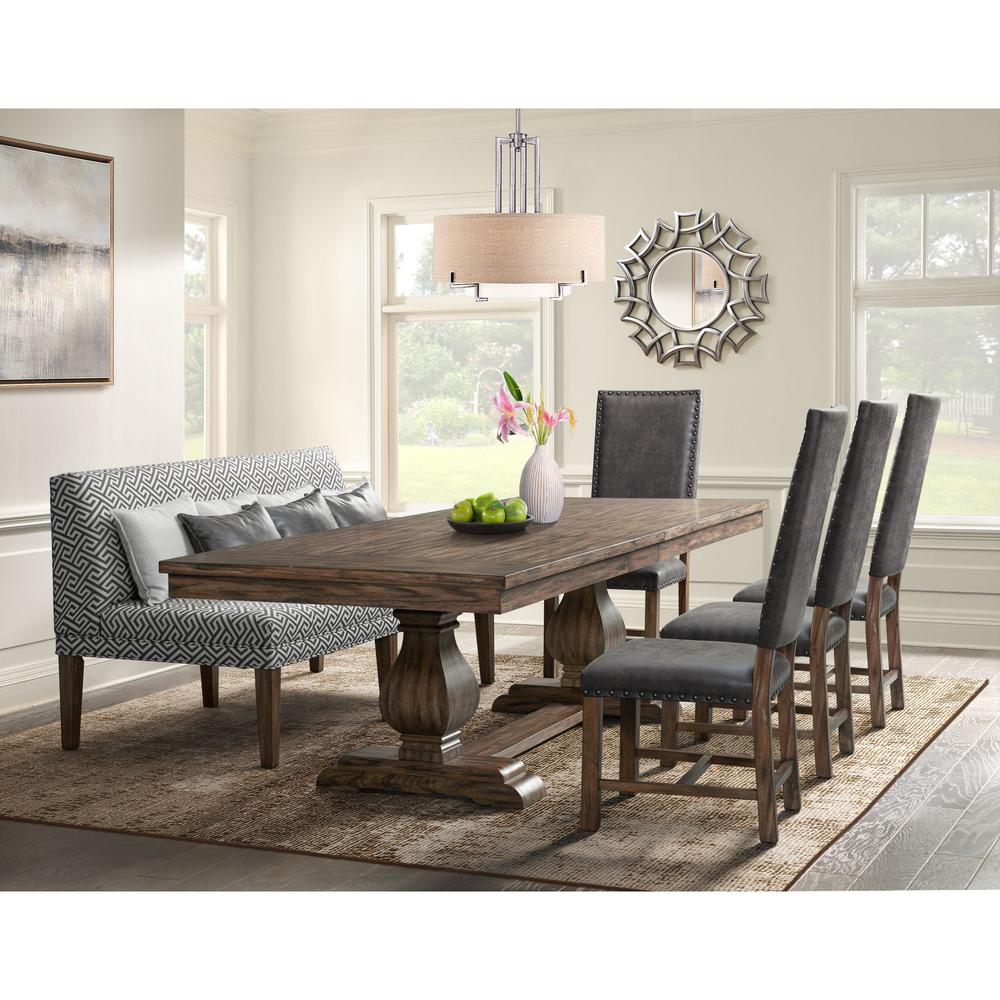 Picket House Furnishings Hayward 6PC Dining Set-Table, Four Tall Back Chairs and Settee. Picture 1