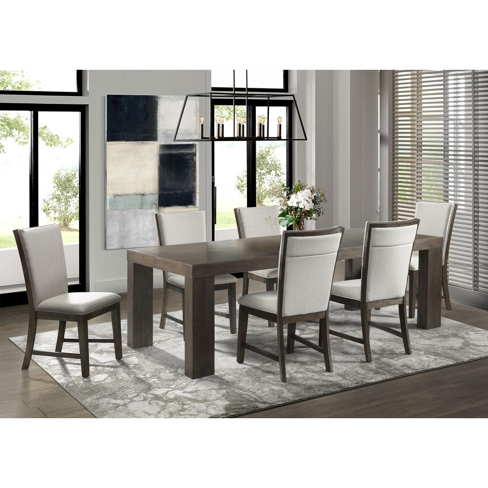 Jasper 7PC Dining Set-Table & Six Upholstered Side Chairs. Picture 1