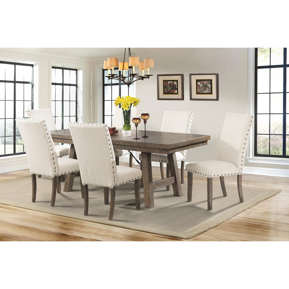Dex 7PC Dining Set-Table & 6 Upholstered Side Chairs. Picture 1