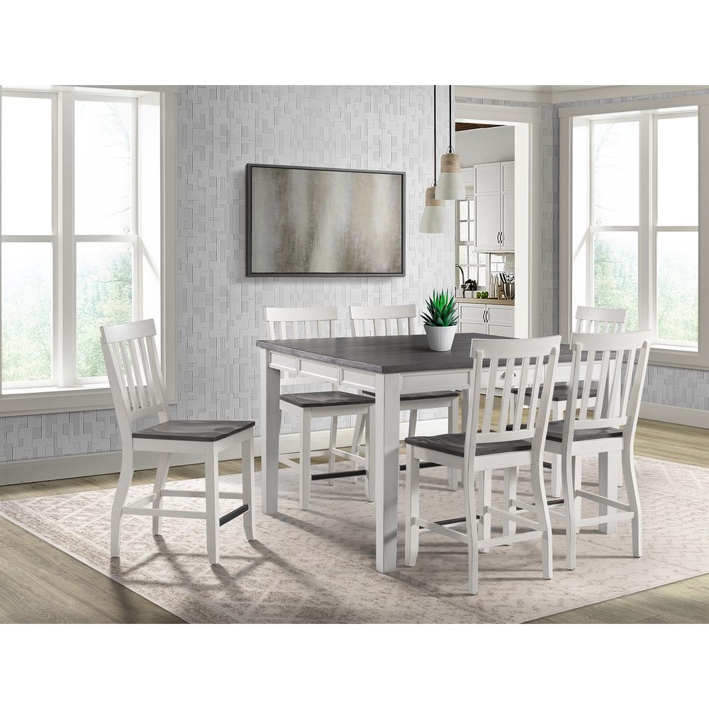 Jamison Two Tone 7PC Counter Height Dining Set-Table & Six Chairs. Picture 1