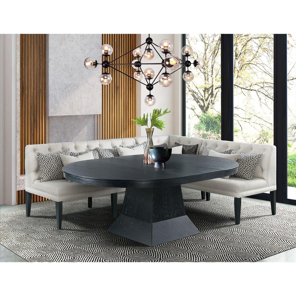 Picket House Furnishings Mara 4PC Oval Dining Table Set-Table, Corner, Loveseat, & Sofa. Picture 1