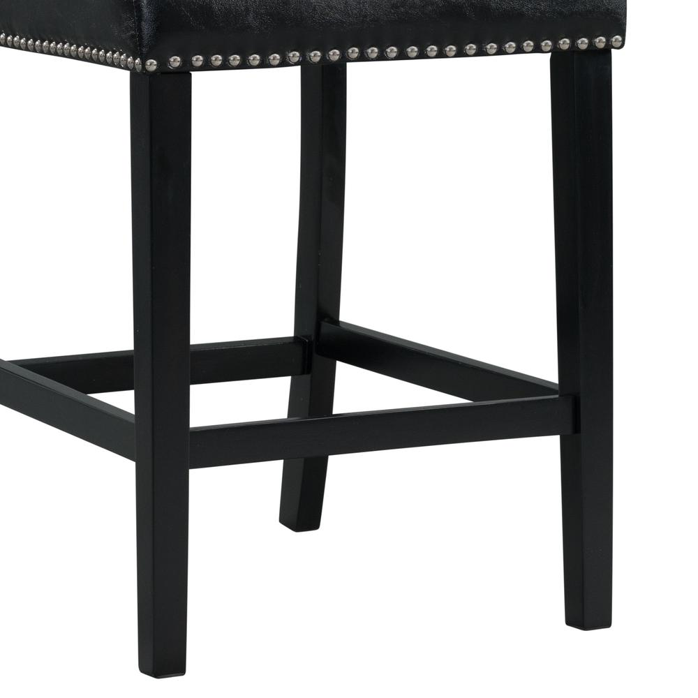 Picket House Furnishings Pia Faux Leather Counter Height Side Chair Set in Black. Picture 2
