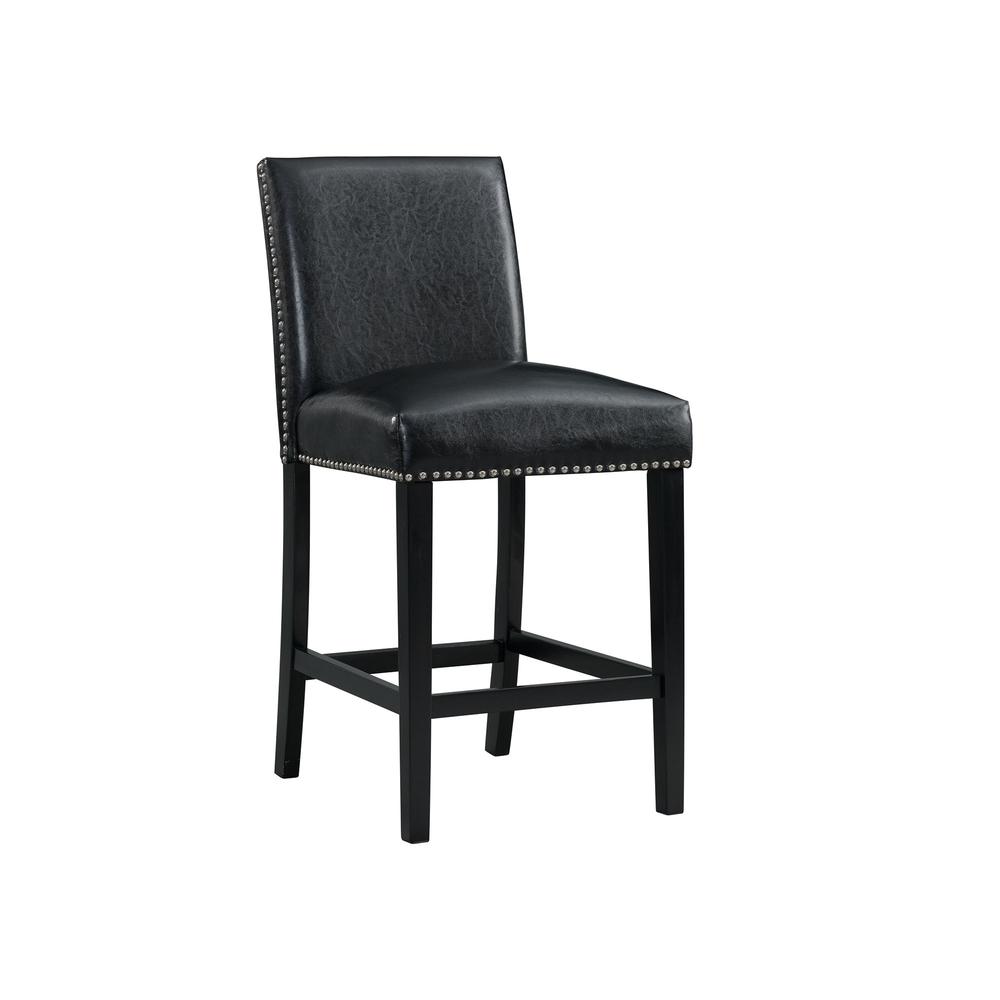 Picket House Furnishings Pia Faux Leather Counter Height Side Chair Set in Black. Picture 5