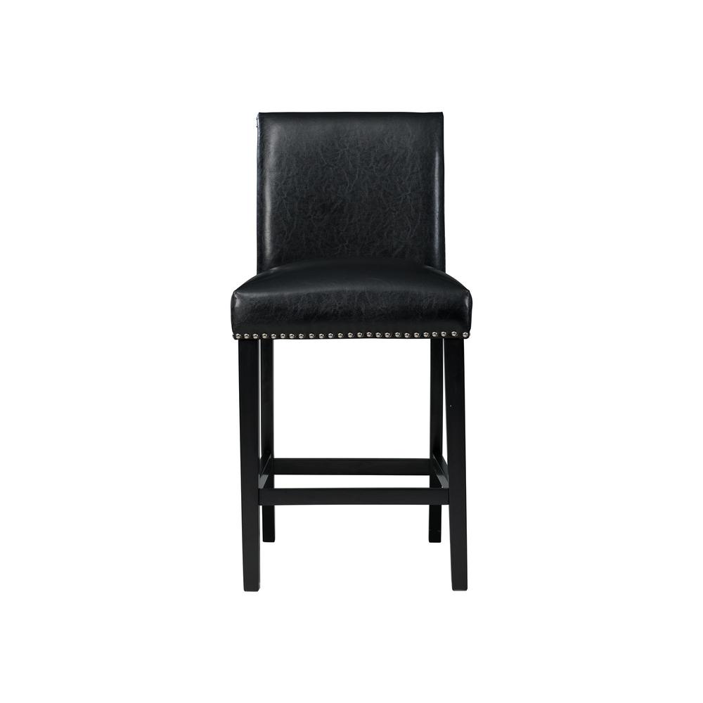Picket House Furnishings Pia Faux Leather Counter Height Side Chair Set in Black. Picture 6