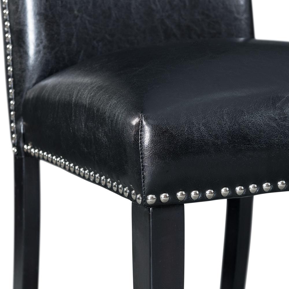 Picket House Furnishings Pia Faux Leather Counter Height Side Chair Set in Black. Picture 12