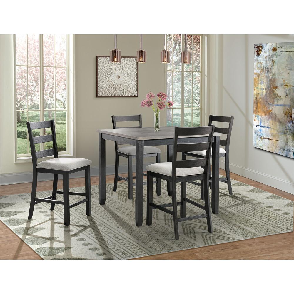 Kona Gray 5PC Counter Height Dining Set-Table & Four Chairs. Picture 1
