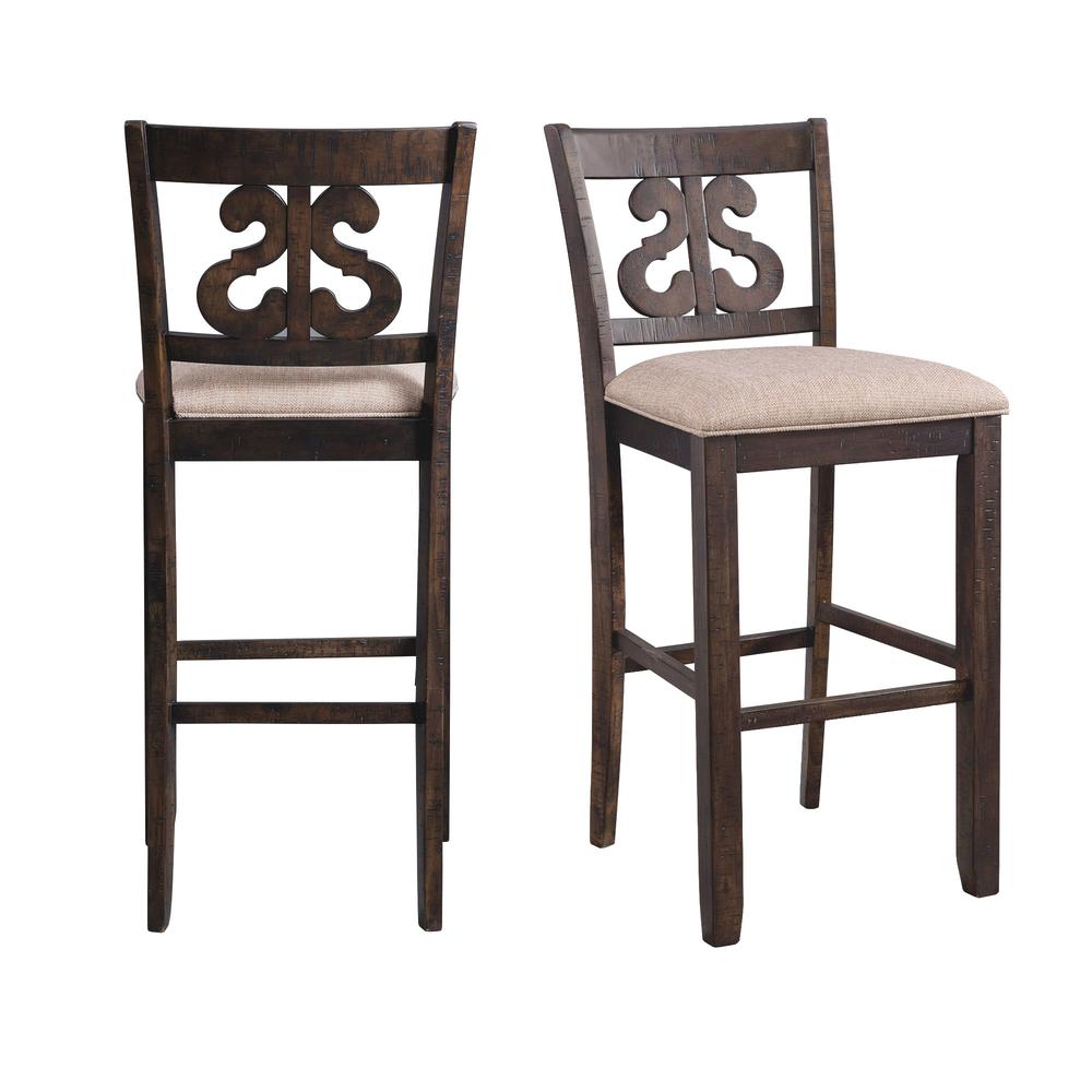 Stanford 30" Swirl Back Bar Stool Set. Picture 1