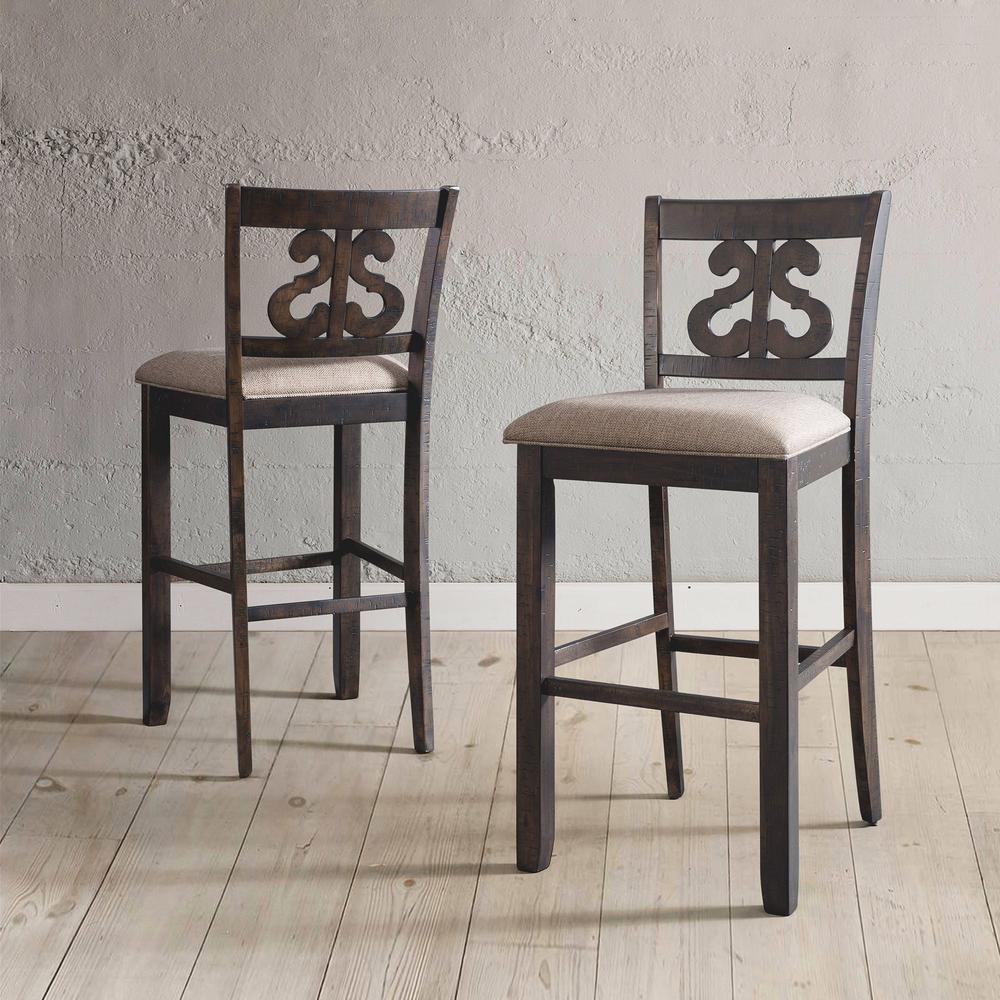 Stanford 30" Swirl Back Bar Stool Set. Picture 2