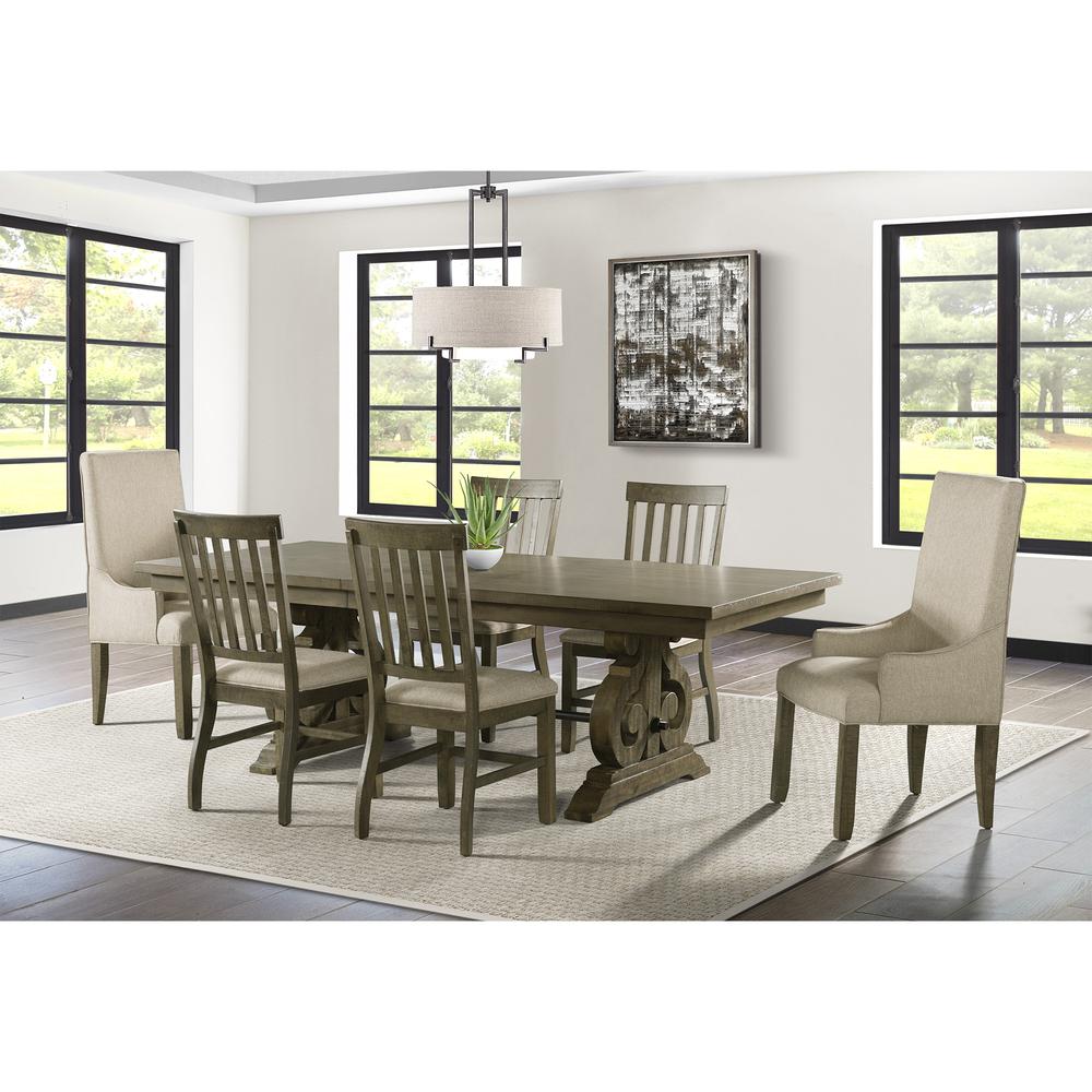 Picket House Furnishings Stanford Standard Height 7PC Dining Set-Table, 4 Side Chairs & 2 Parson Chairs. Picture 1