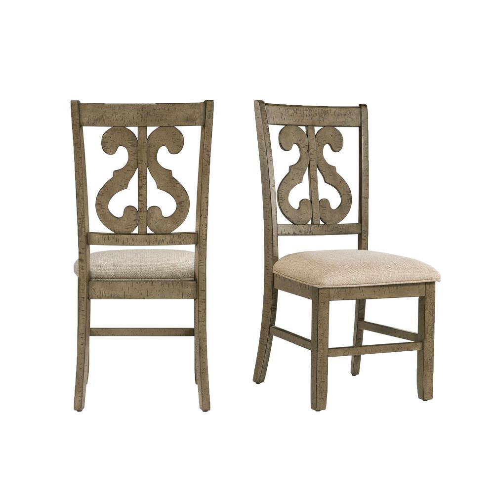 Picket House Furnishings Stanford Wooden Swirl Back Side Chair Set. Picture 2