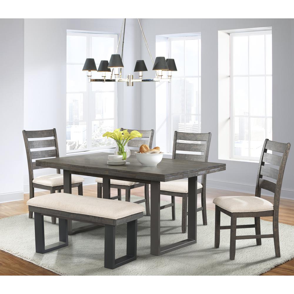 Sullivan 6PC Dining Set- Table, 4 Side Chairs & Bench. Picture 1