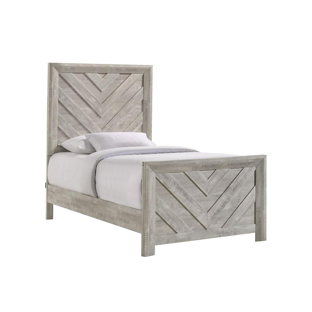 Picket House Furnishings Keely Twin Panel Bed in White. Picture 1