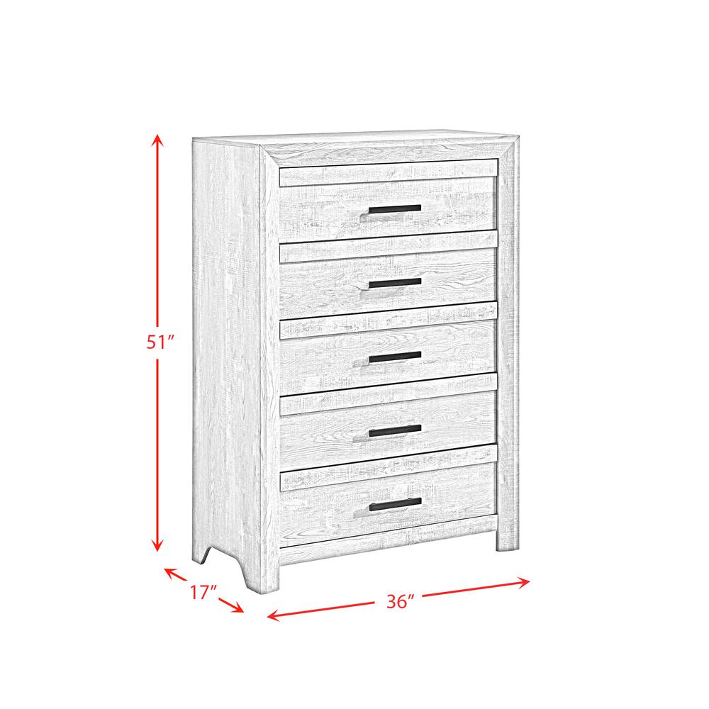 Picket House Furnishings Keely 5-Drawer Chest in White. Picture 5