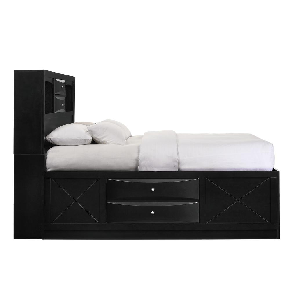 Dana Queen Storage Bed in Black. Picture 3