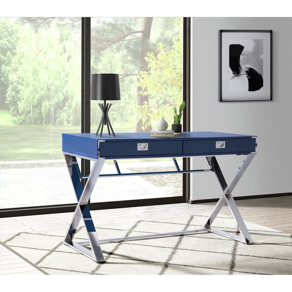 Picket House Furnishings Estelle Desk in Glossy Blue. Picture 2