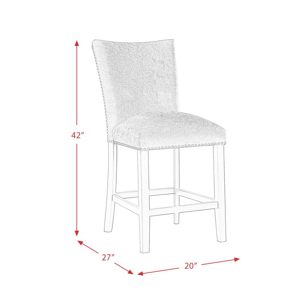 Celine Gray Velvet Counter Height Chair Set. Picture 4