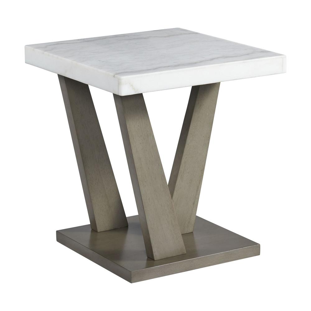 Picket House Furnishings Graham Square End Table in Grey. Picture 1