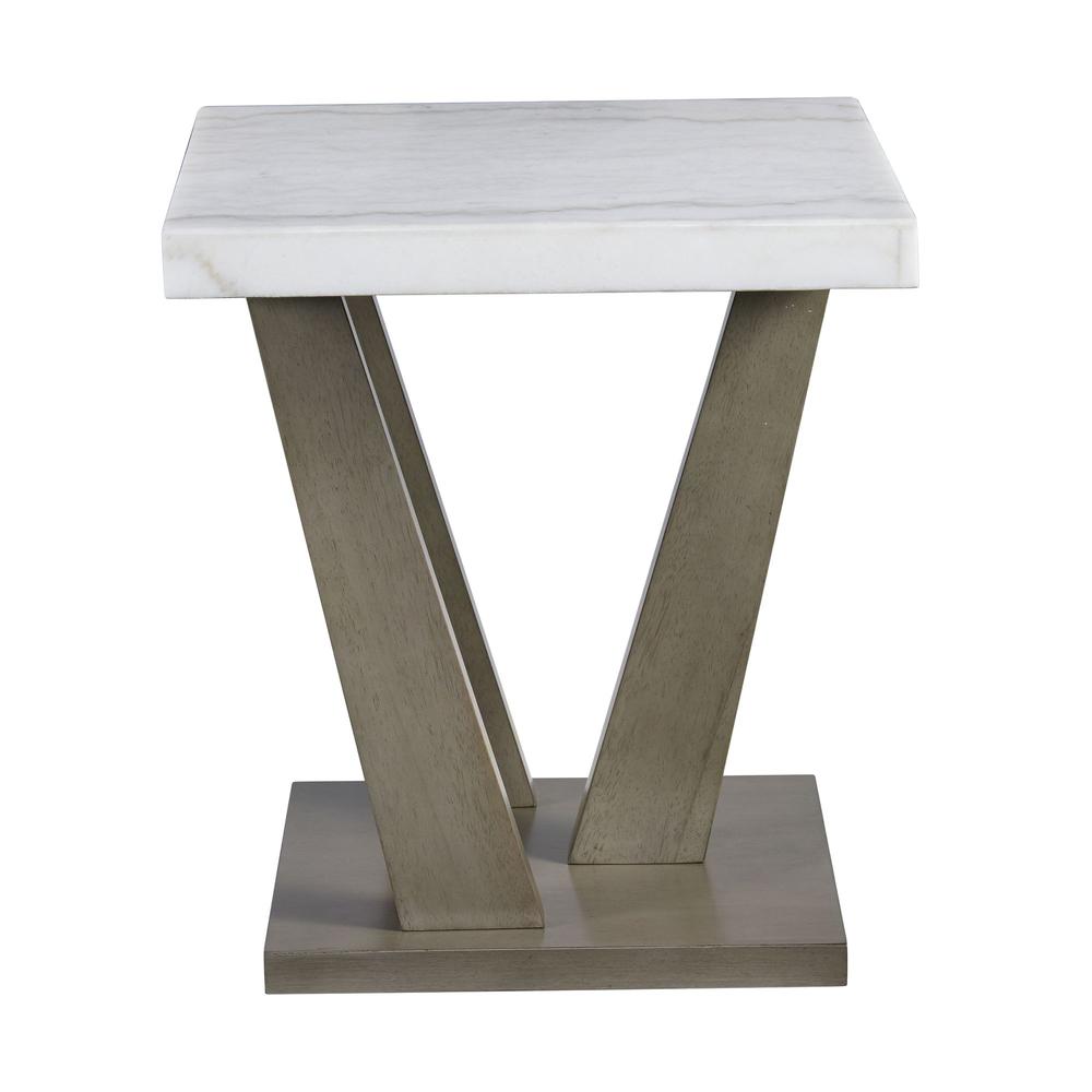 Picket House Furnishings Graham Square End Table in Grey. Picture 3