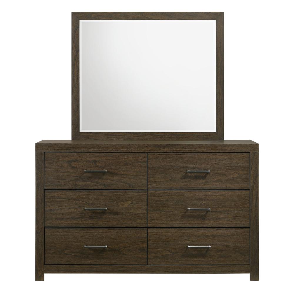 Picket House Furnishings Hendrix 6-Drawer Dresser with Mirror in Walnut. Picture 3
