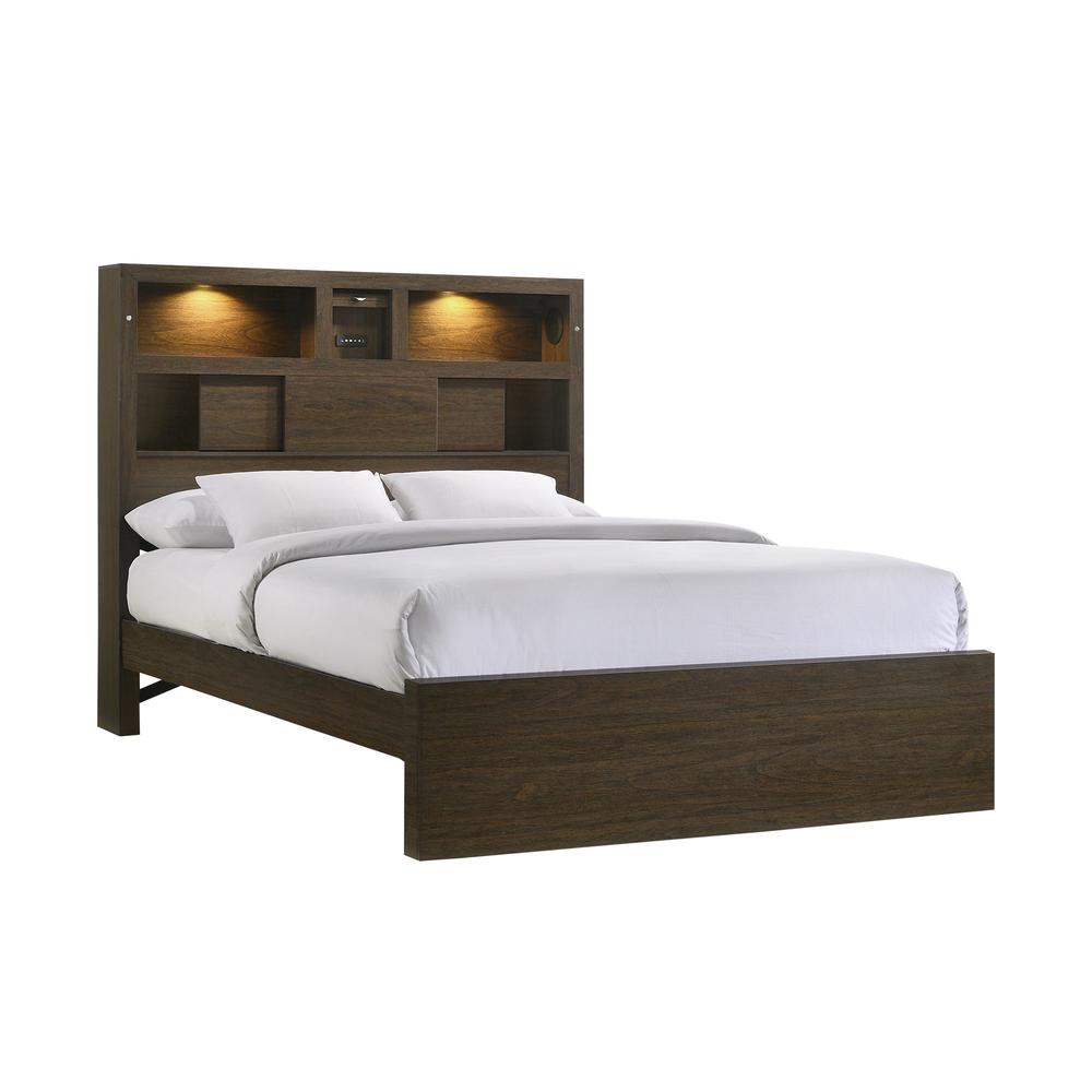 Picket House Furnishings Hendrix Queen Music Bed in Walnut. Picture 1