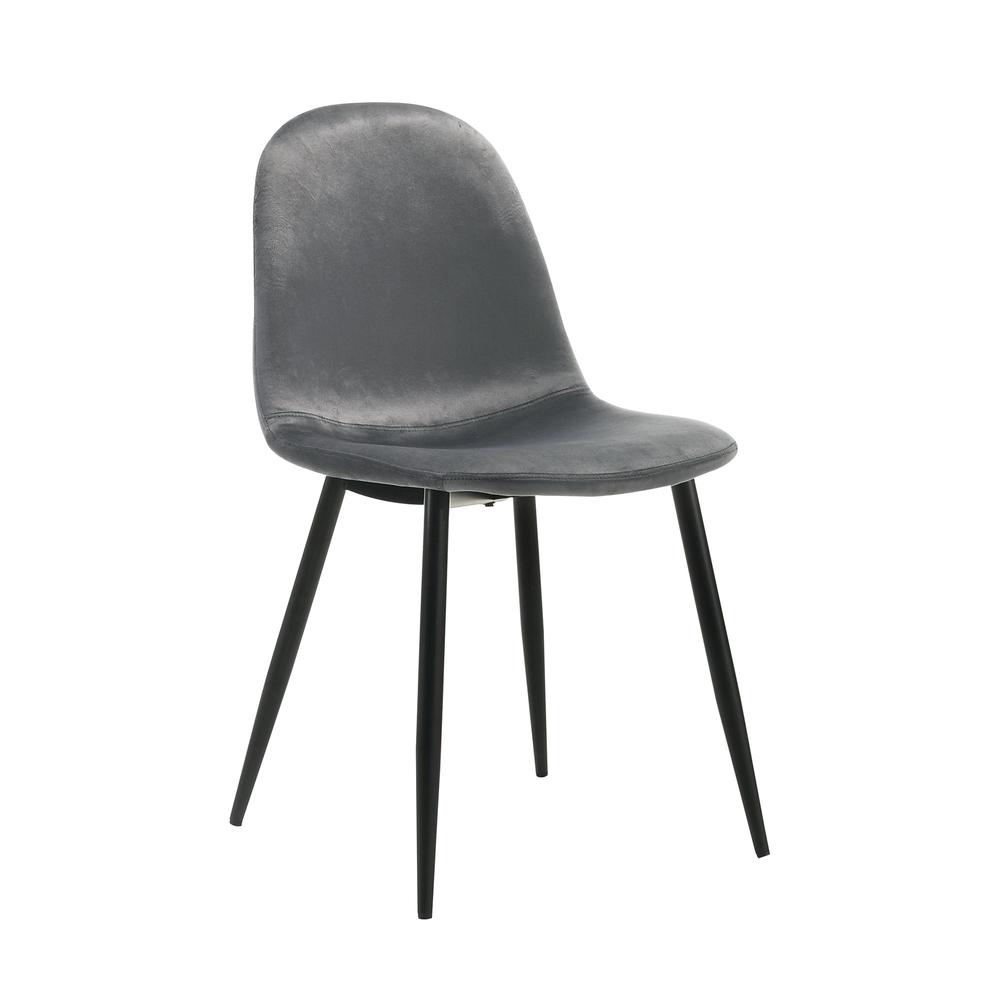 Picket House Furnishings Isla Velvet Side Chair in Dark Grey. Picture 4