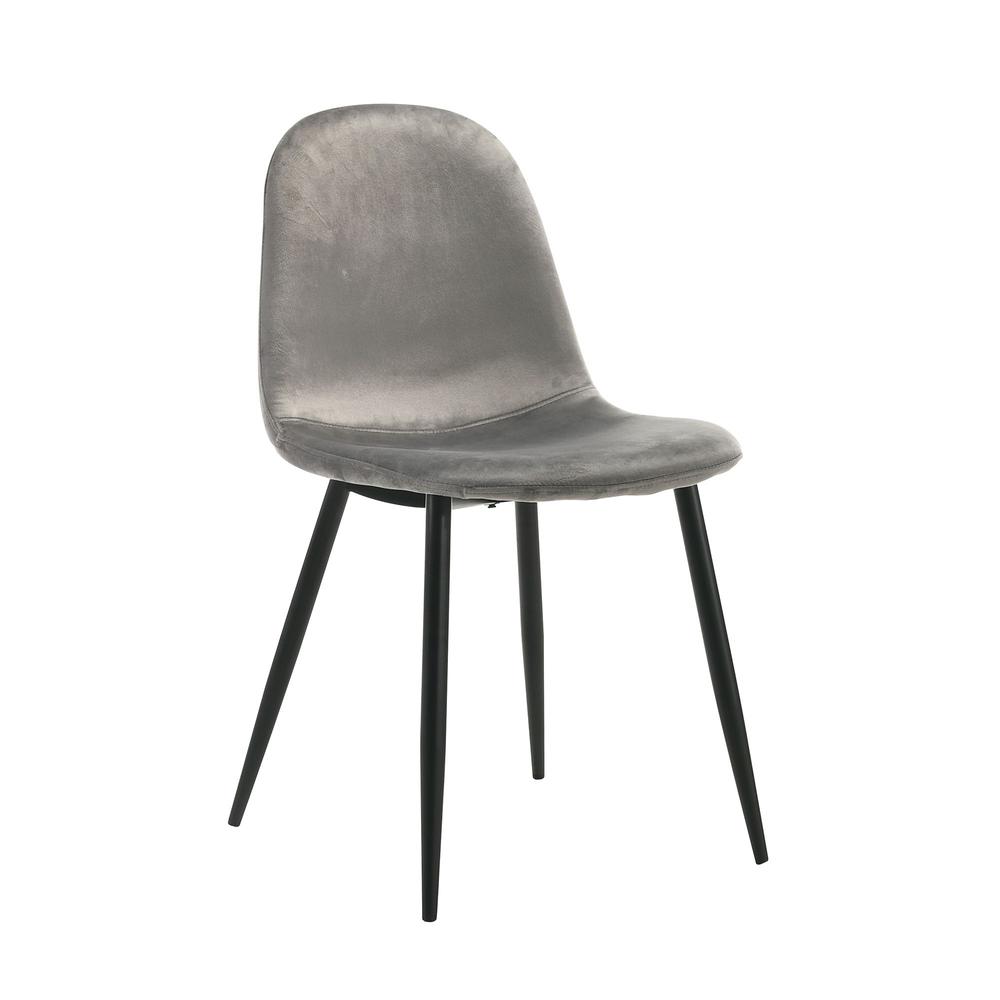 Picket House Furnishings Isla Velvet Side Chair in Light Grey. Picture 4