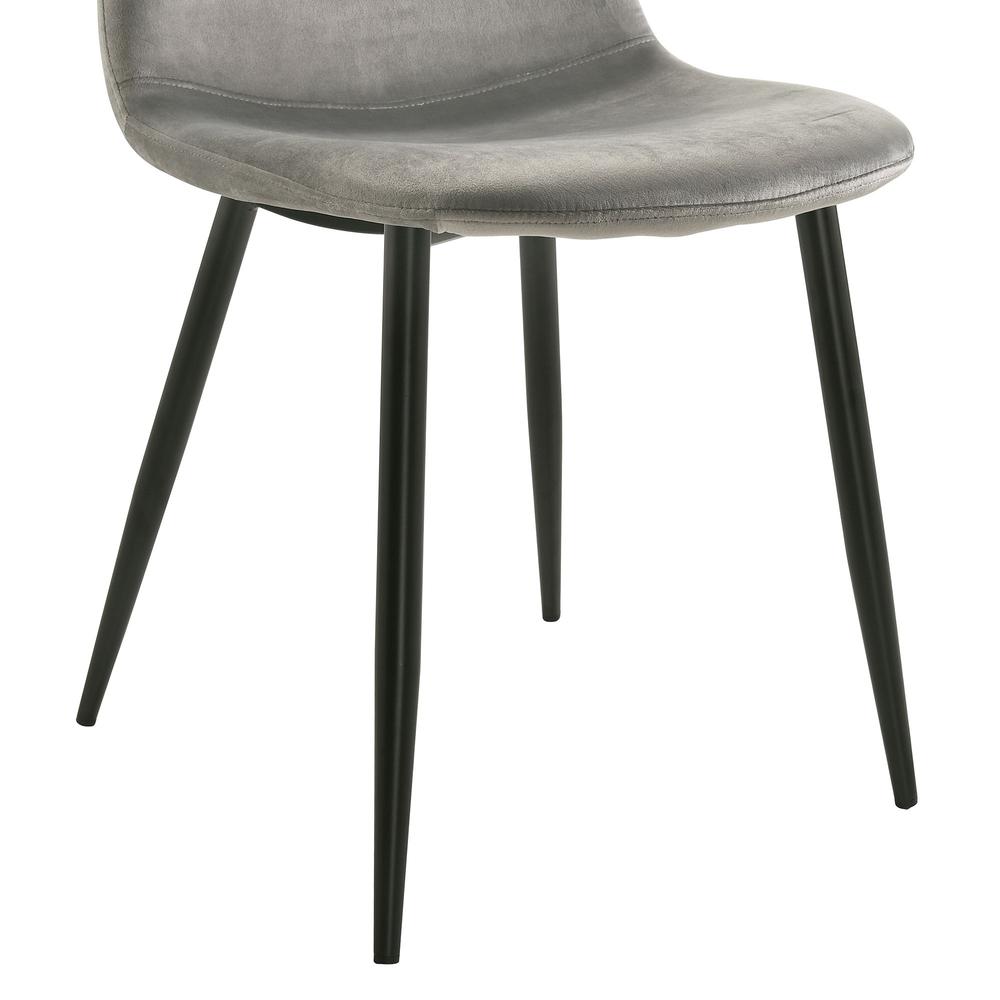 Picket House Furnishings Isla Velvet Side Chair in Light Grey. Picture 10