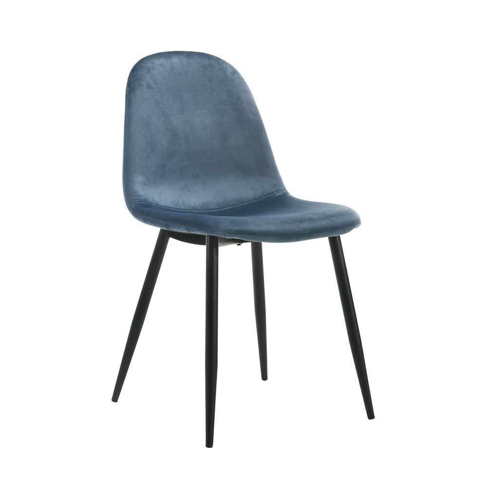 Picket House Furnishings Isla Velvet Side Chair in Navy Blue. Picture 4