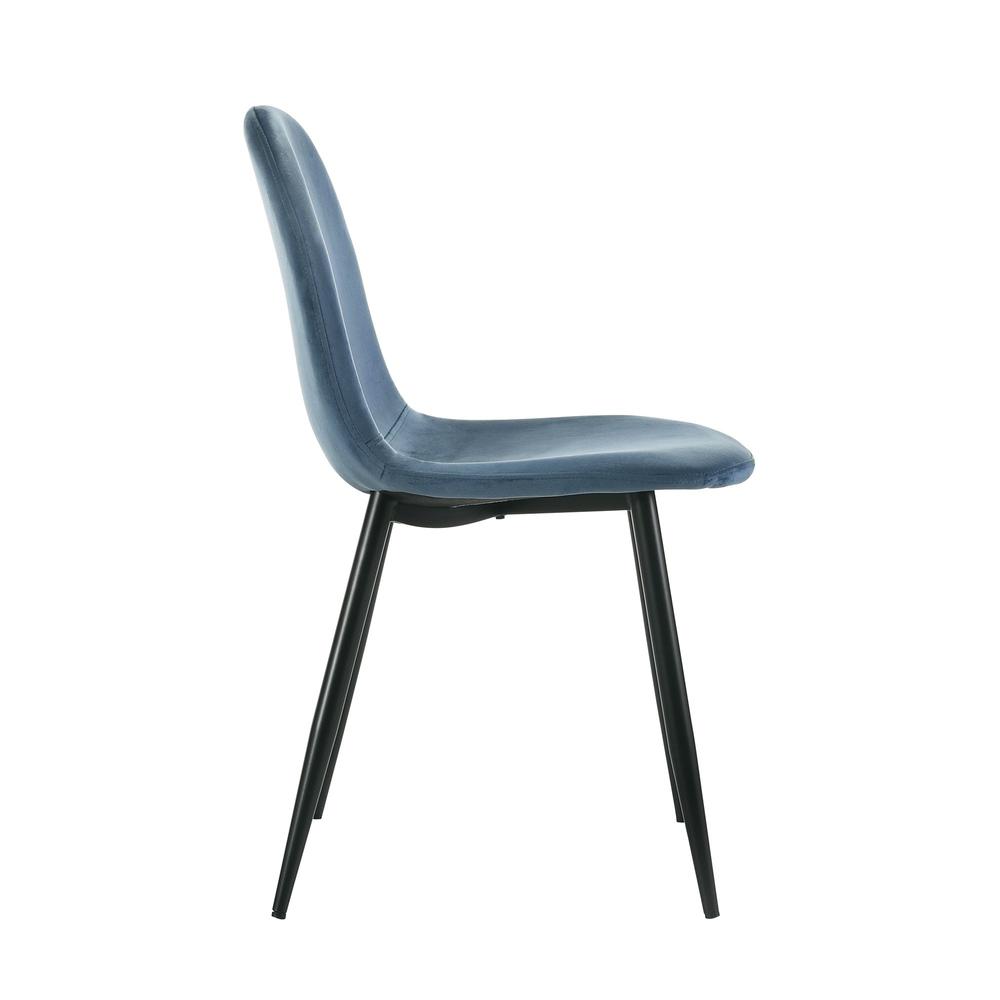 Picket House Furnishings Isla Velvet Side Chair in Navy Blue. Picture 6