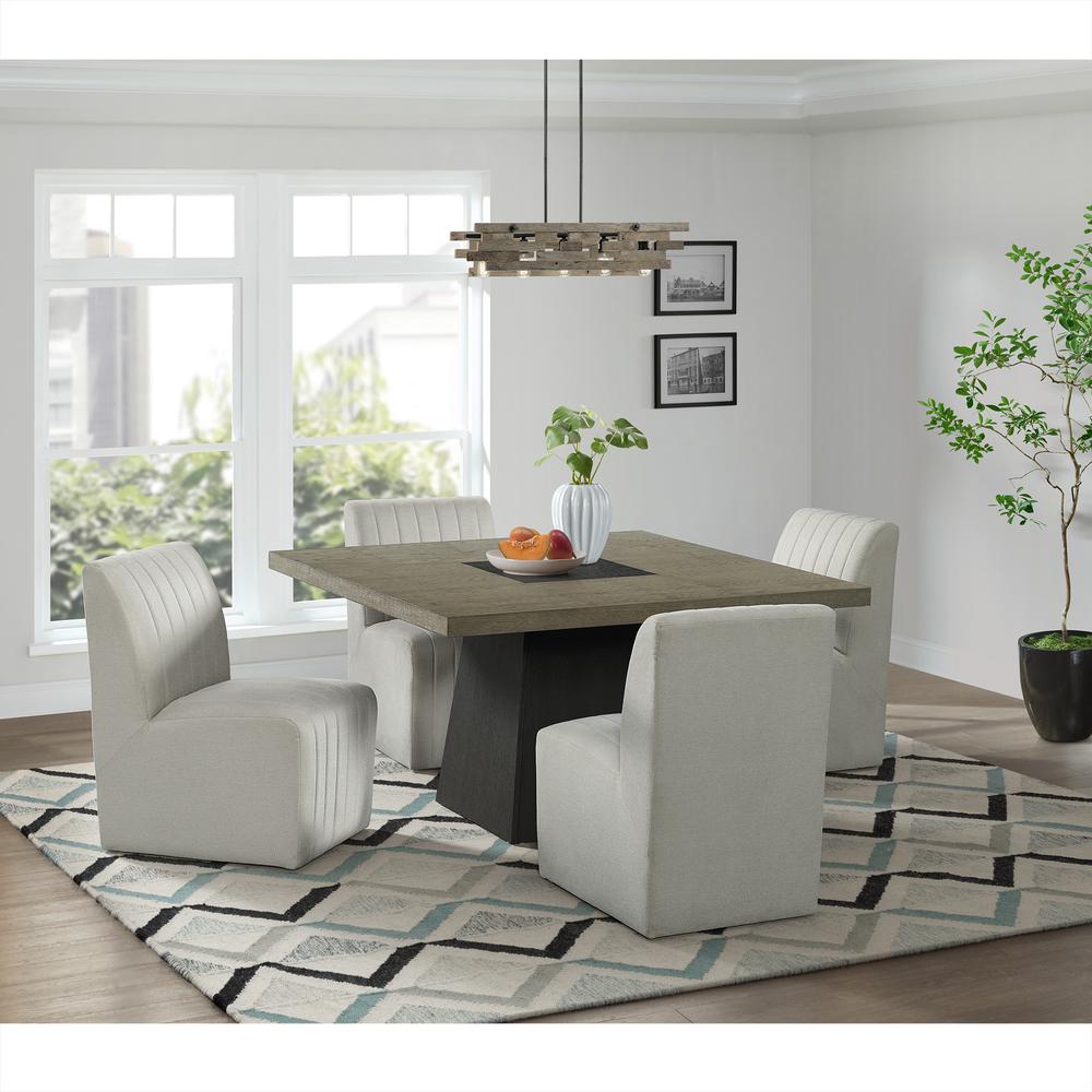Rizzo 5PC Standard Height Dining Set in Grey-Square Table and Four Chairs. Picture 11