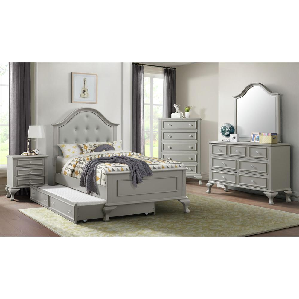 Picket House Furnishings Jenna Twin Panel Bed w/Trundle in Grey. Picture 2