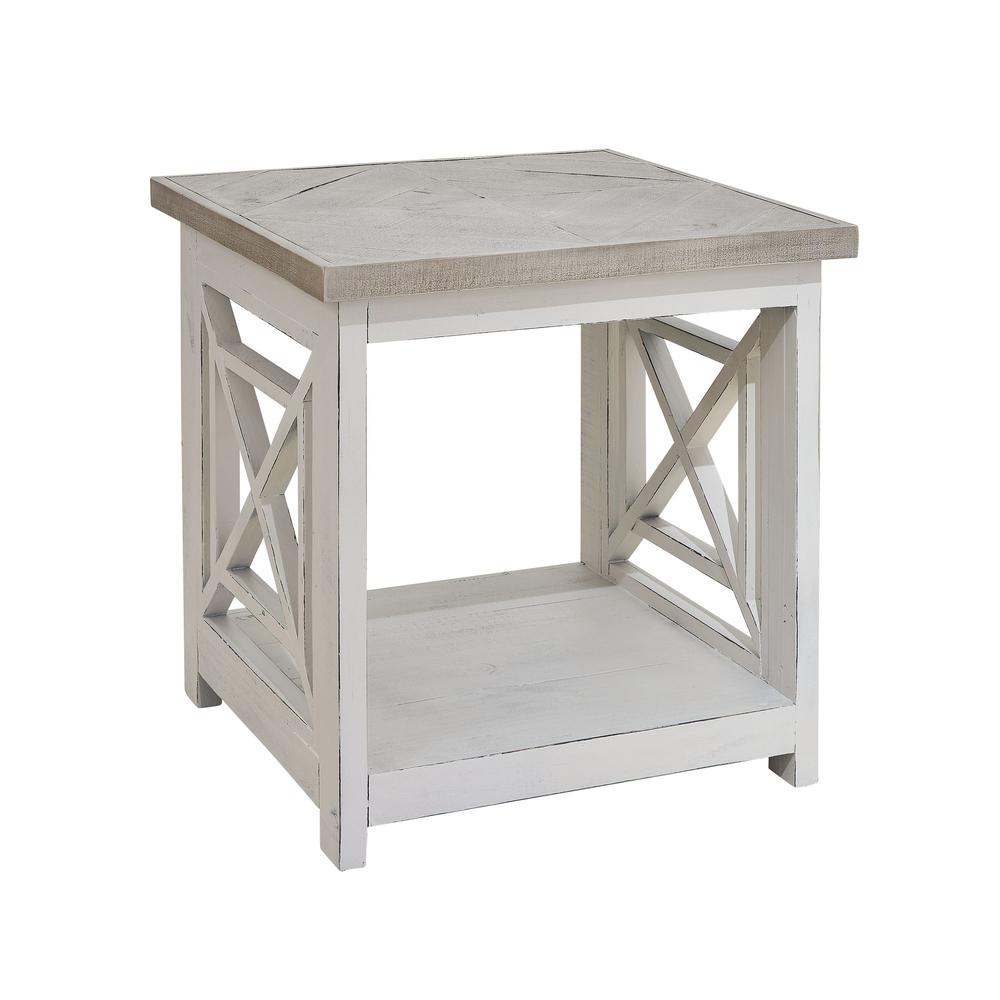 Picket House Furnishings Willa Square End Table in White. Picture 1