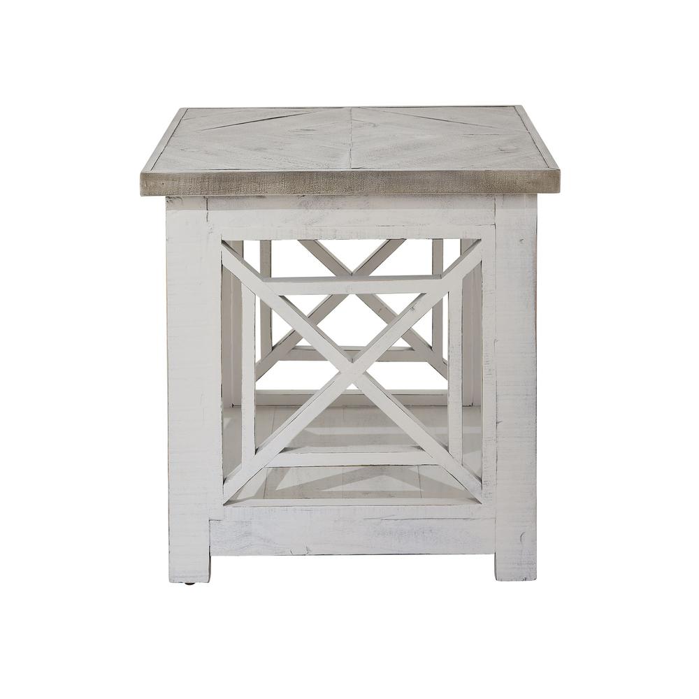 Picket House Furnishings Willa Square End Table in White. Picture 5